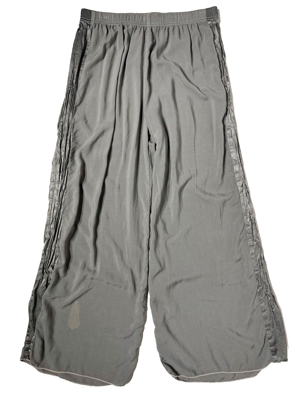 Hard Tail Forever Gray Rayon Wide Leg Pants Elastic High Waist Women Size L (A3)